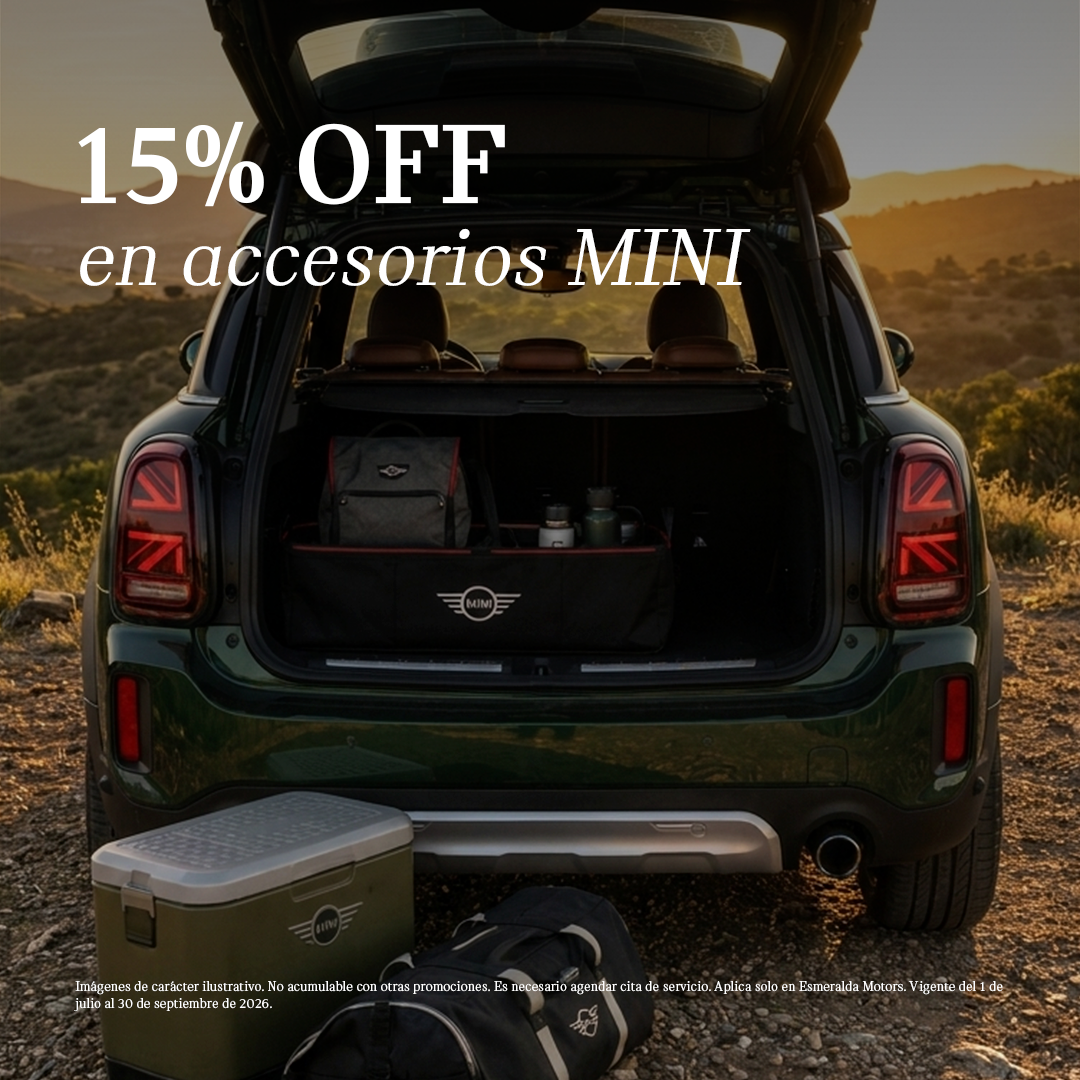 15% OFF en accesorios MINI