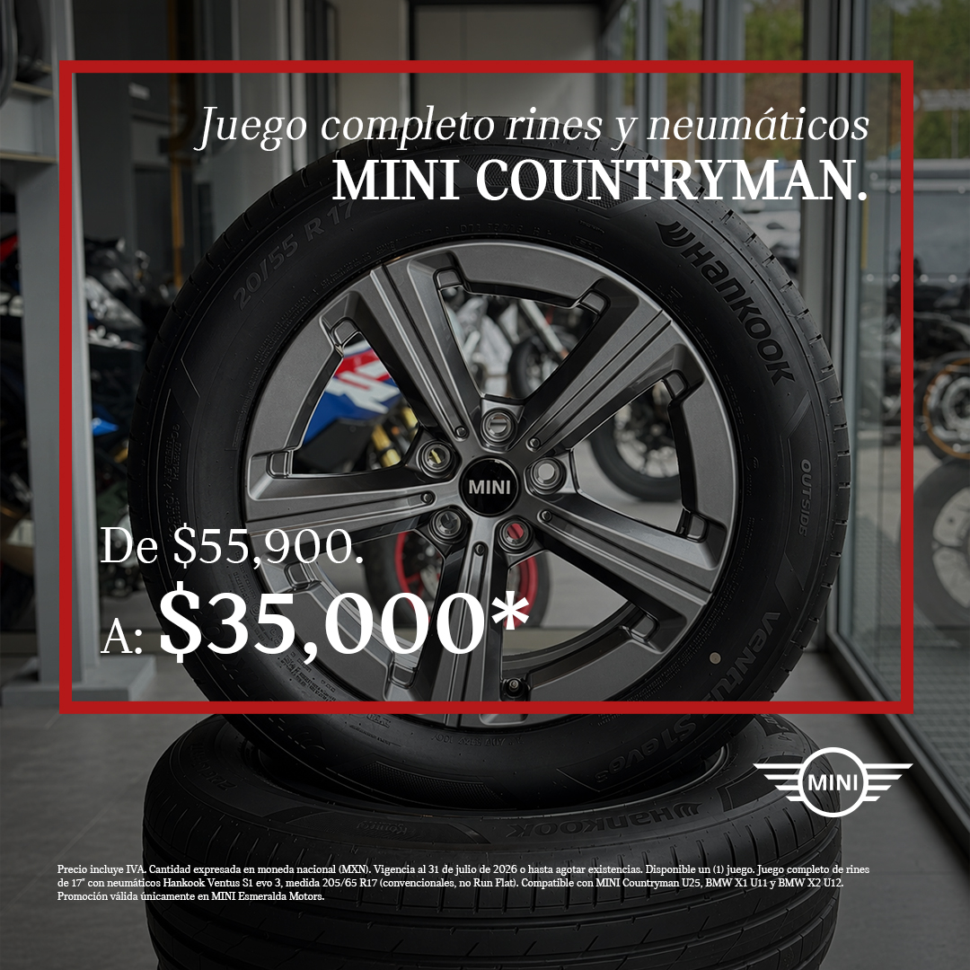 Juego rines y neumáticos MINI Countryman $35,000